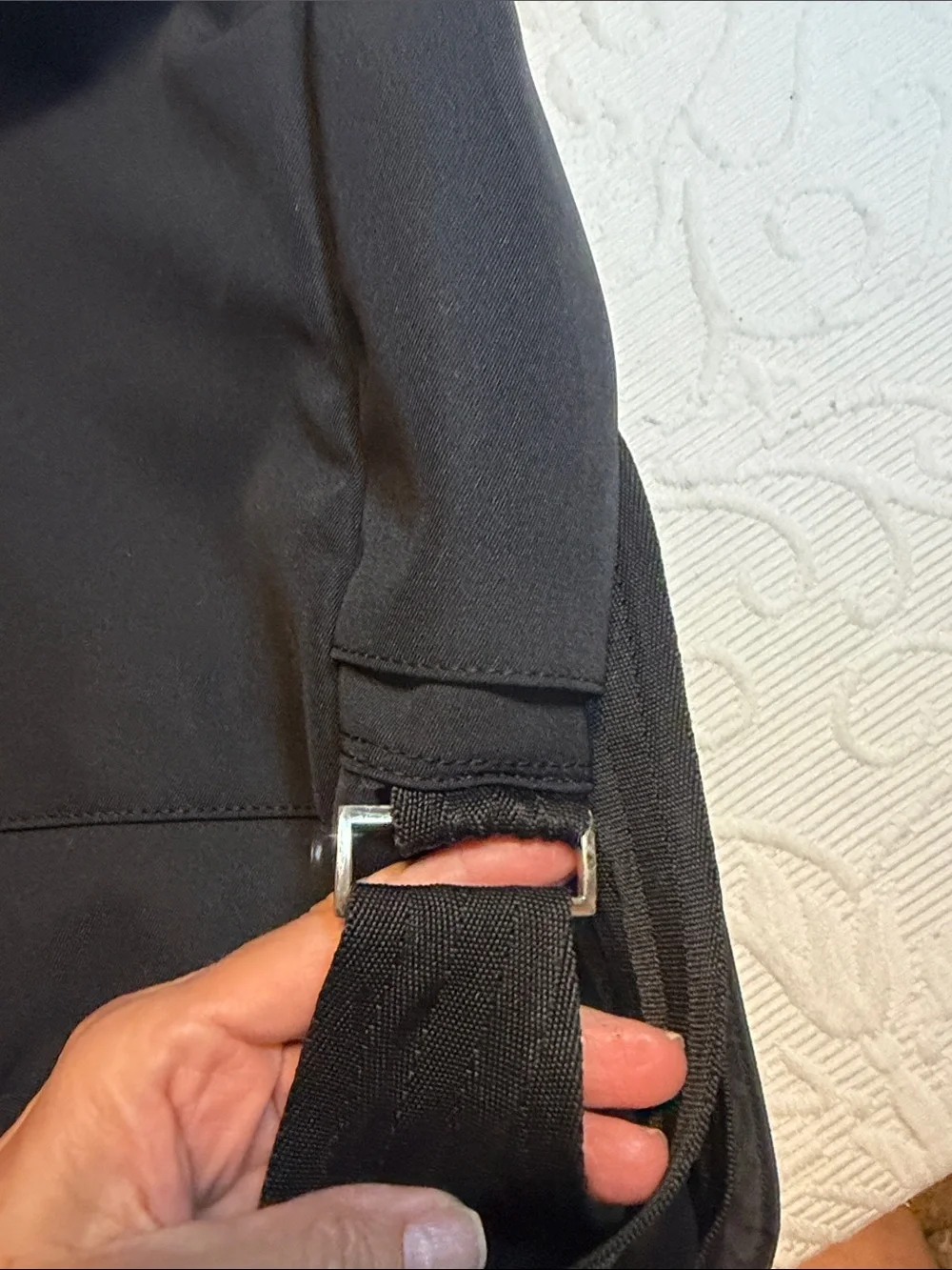 Black Canvas Messenger Bag by GAP.
